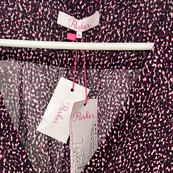 NWT Parker 100% Silk Matilda Wrap V-Neck Smocked Waist Blouse Funfetti Sz XL‎ - Picture 6 of 10